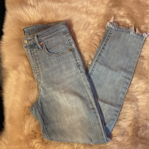 GAP true skinny raw hem distressed jeans sz 28 - Picture 2 of 12